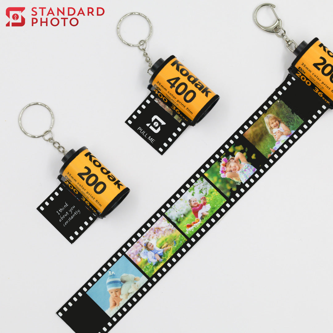 StandardPhoto Photo Film Roll Keychain Pull Me Custom Text