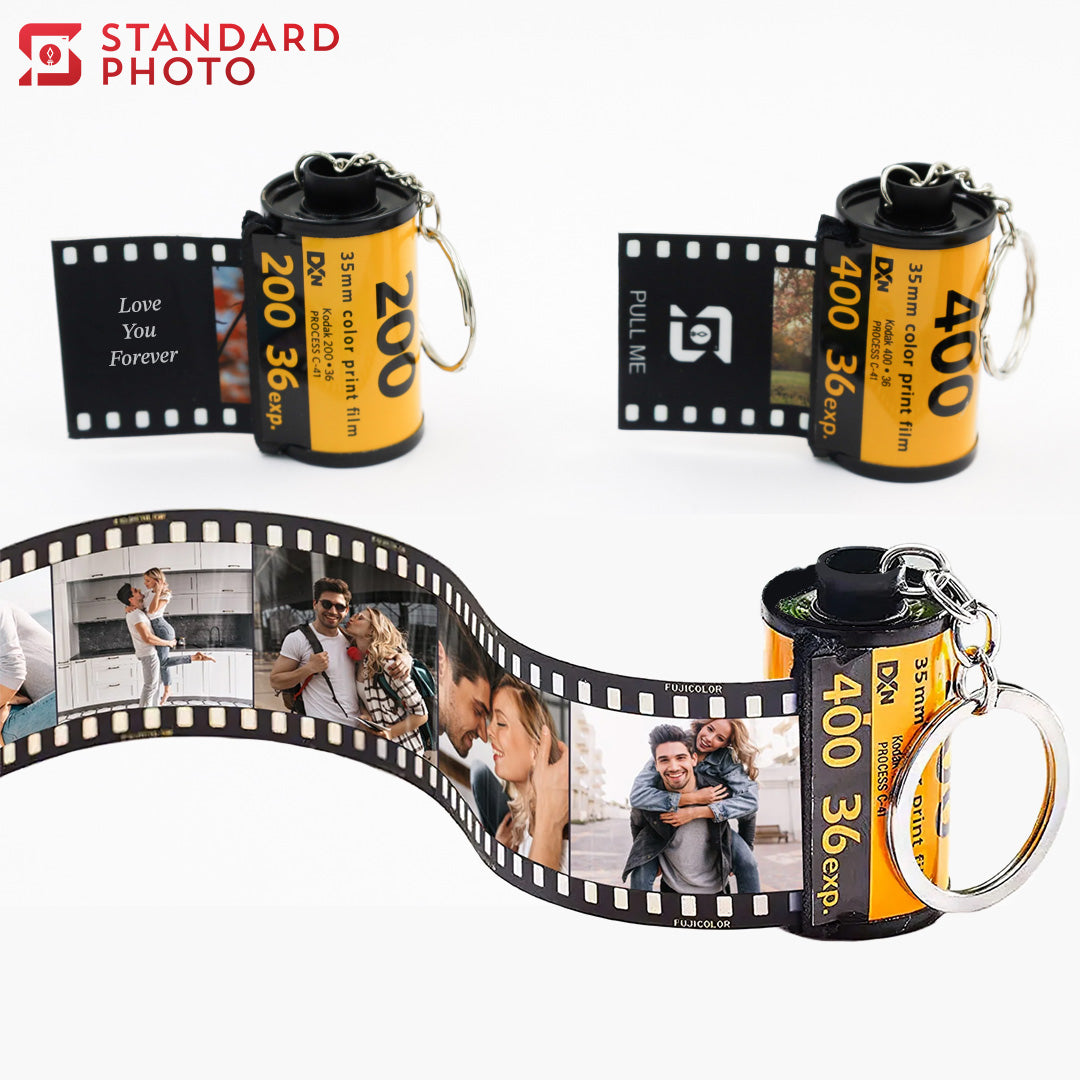 StandardPhoto Photo Film Roll Keychain with Custom Text