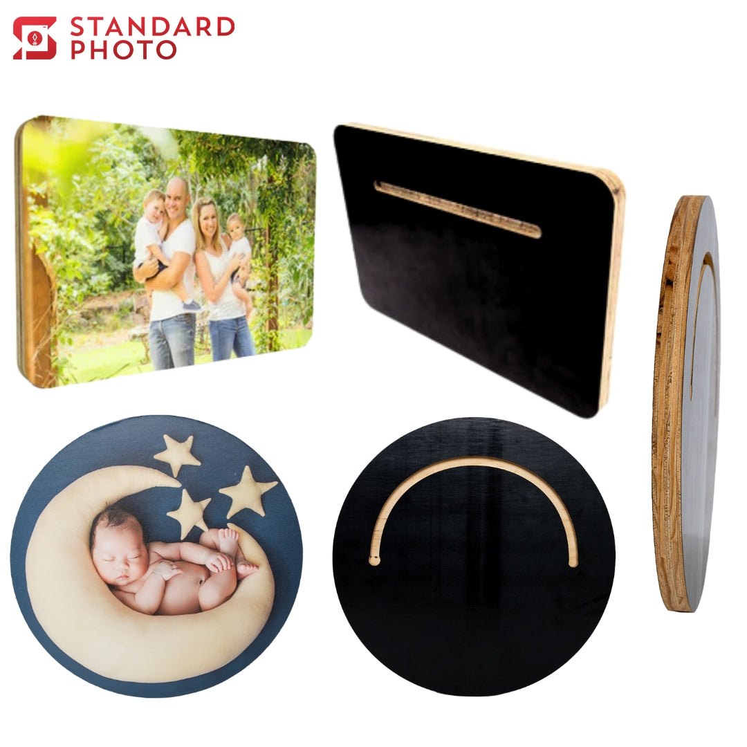 StandardPhoto Premium Wood Print Front and Back and Side View Quality Wall Hanging Hanging Mounting 