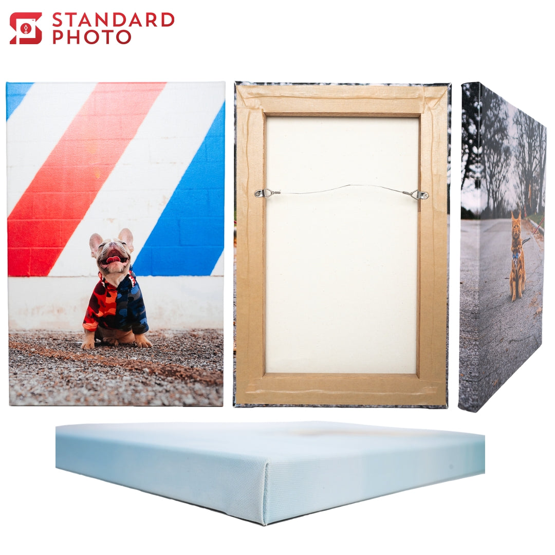 StandardPhoto Premium Rectangle Canvas Prints Front Back Side Close Up View Material Print Image Quality 