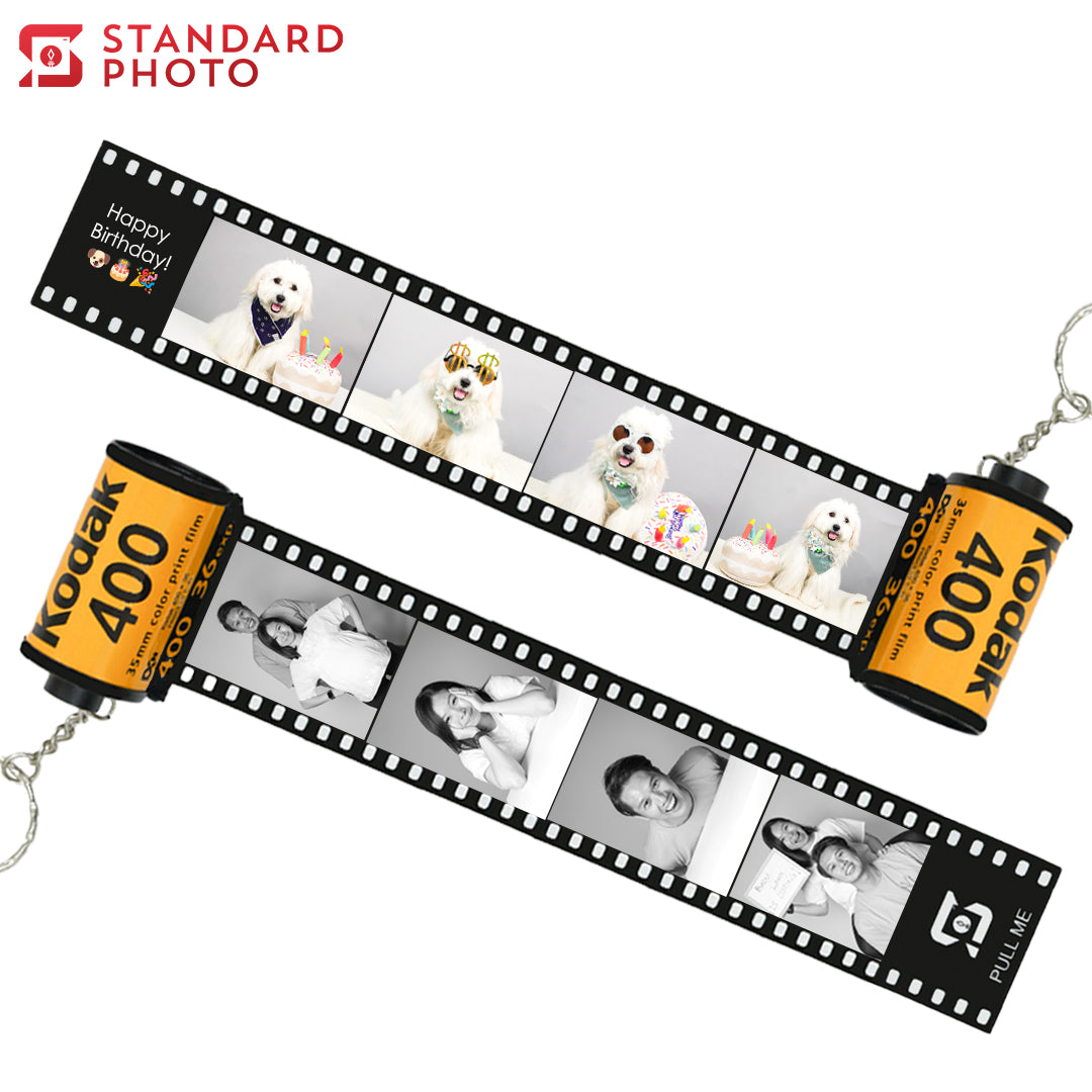 StandardPhoto Photo Film Roll Keychain Display Image Custom Customisable Customizable Personalised Personalized Gifts Memories Birthdays Anniversaries Maternity Keepsakes Emoji