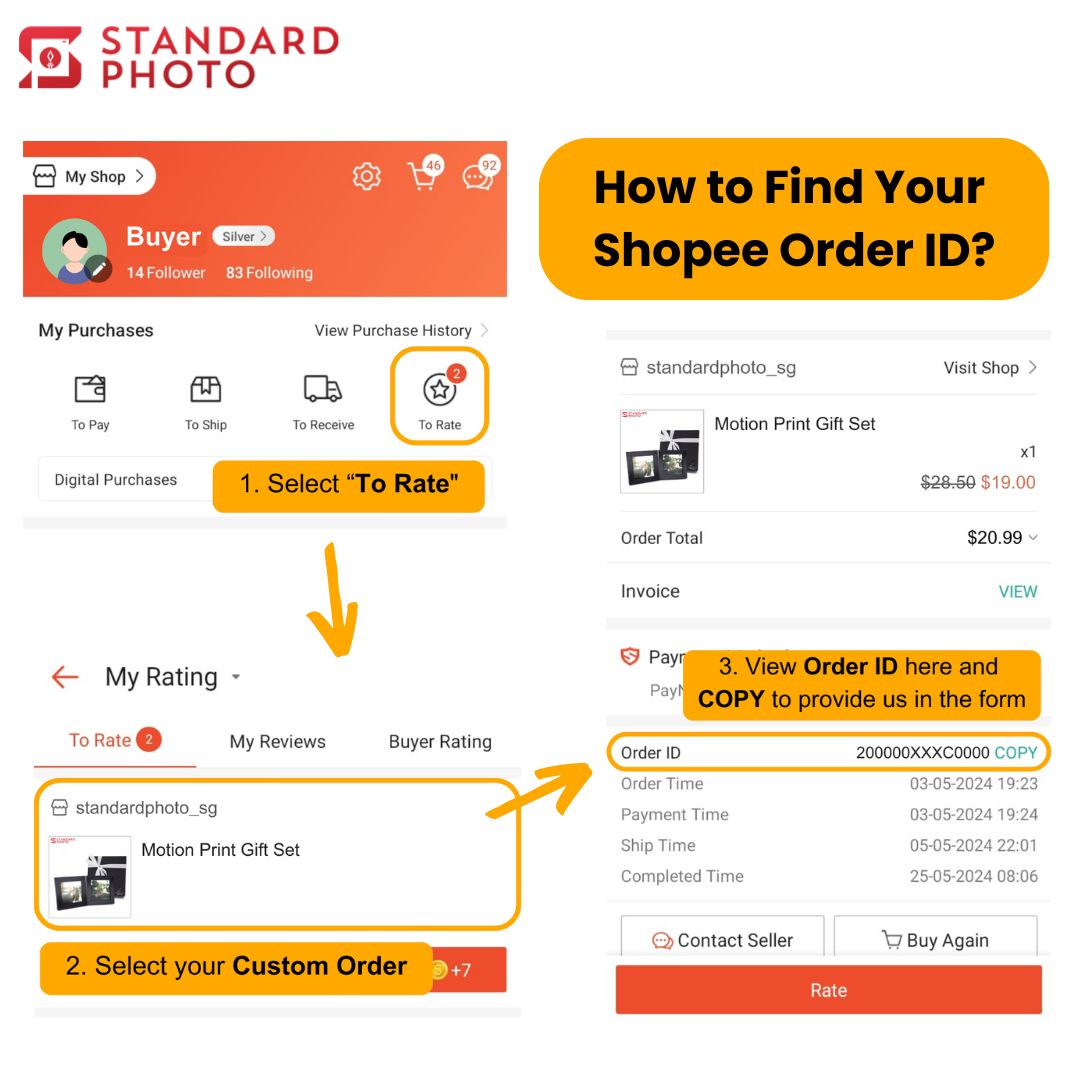 Shopee Order Sample Shopee Custom Products – Standard Photo