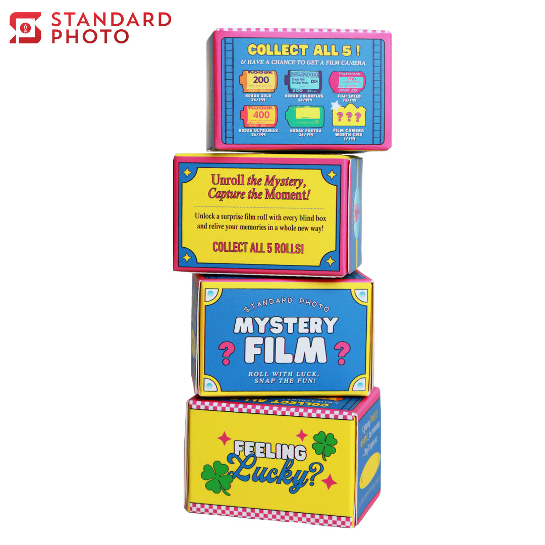 StandardPhoto Mystery Film Boxes Stack Display Feeling lucky unroll mystery blind box