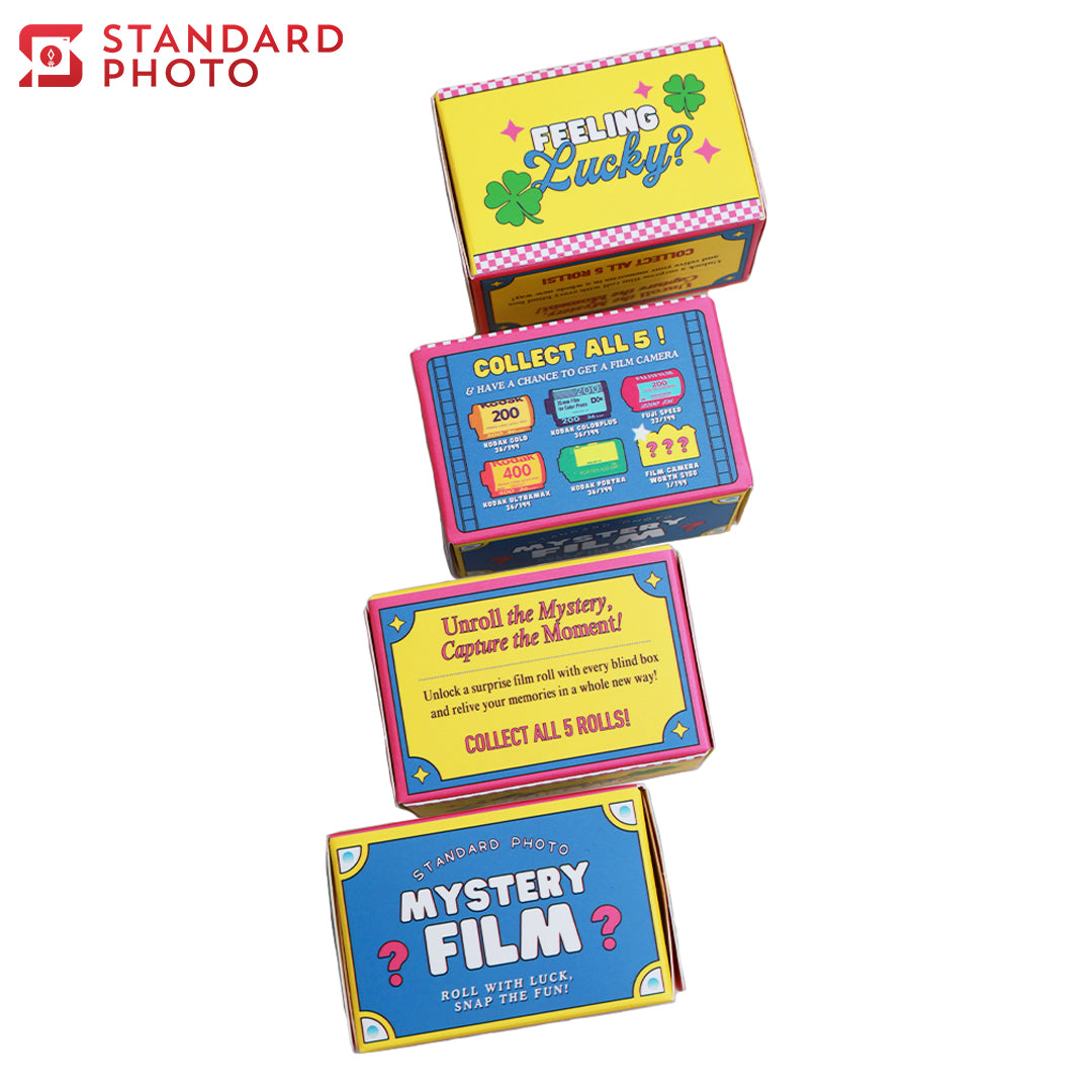 StandardPhoto Mystery Film Boxes Stack Display Feeling lucky unroll mystery blind boxes