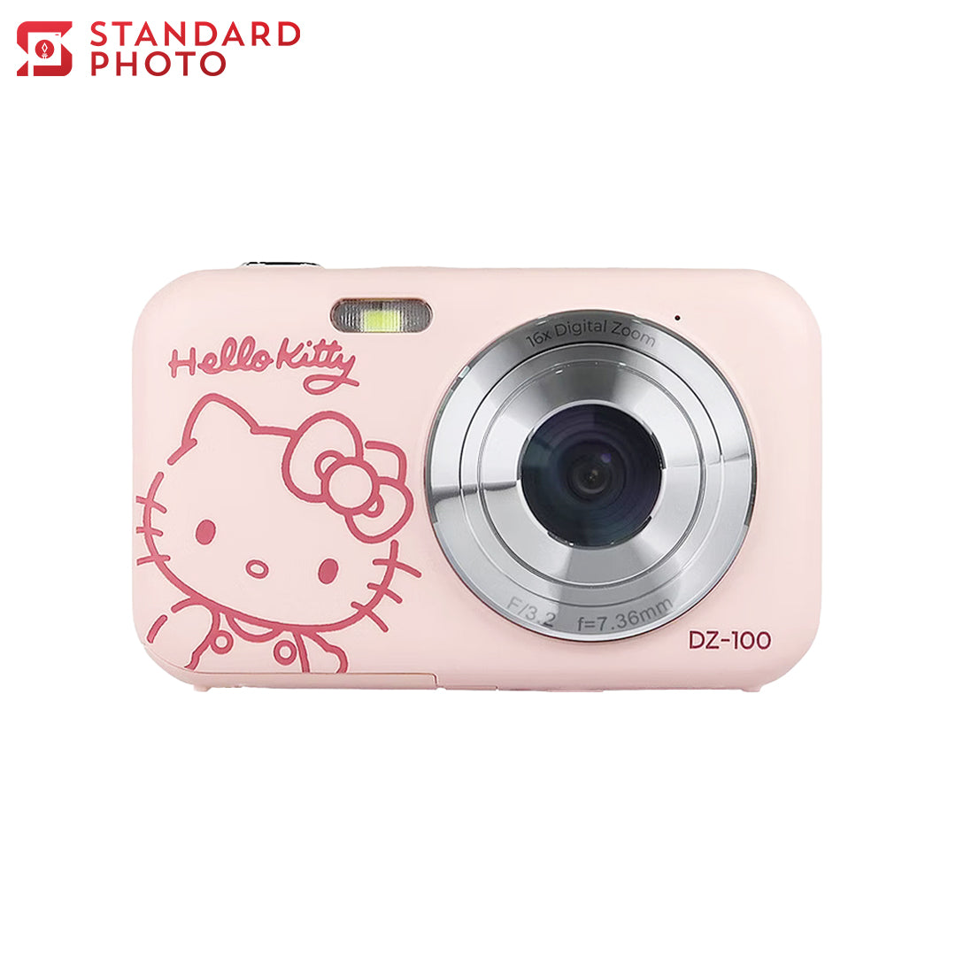 StandardPhoto Yashica Hello Kitty Digital Camera DZ-100 Pink Color Nostalgic 16x Zoom Reusable Retro High Quality