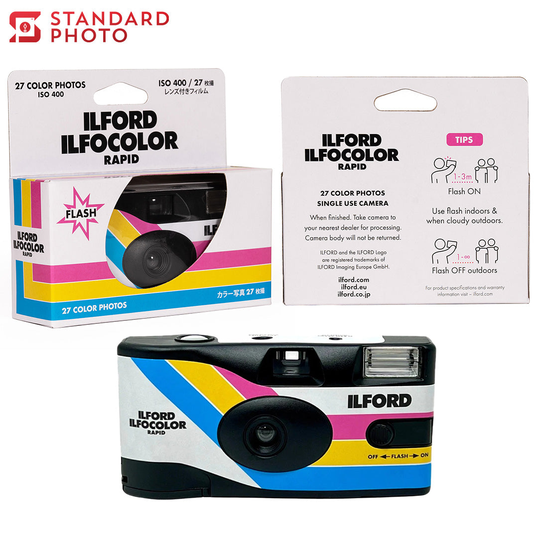StandardPhoto ilford ilfocolor rapid retro disposable camera box packaging camera black